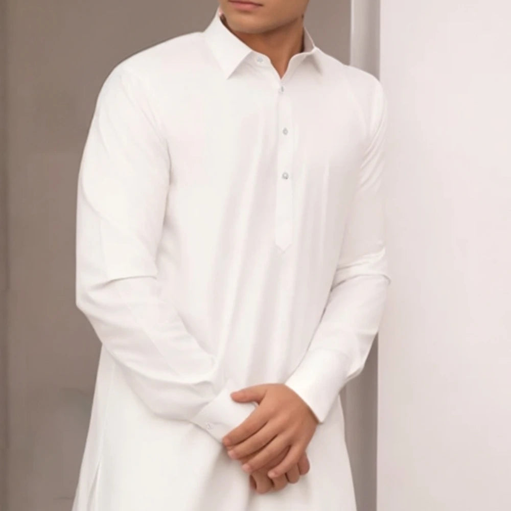 White Wash n Wear Blended Shalwar Kameez | wnb