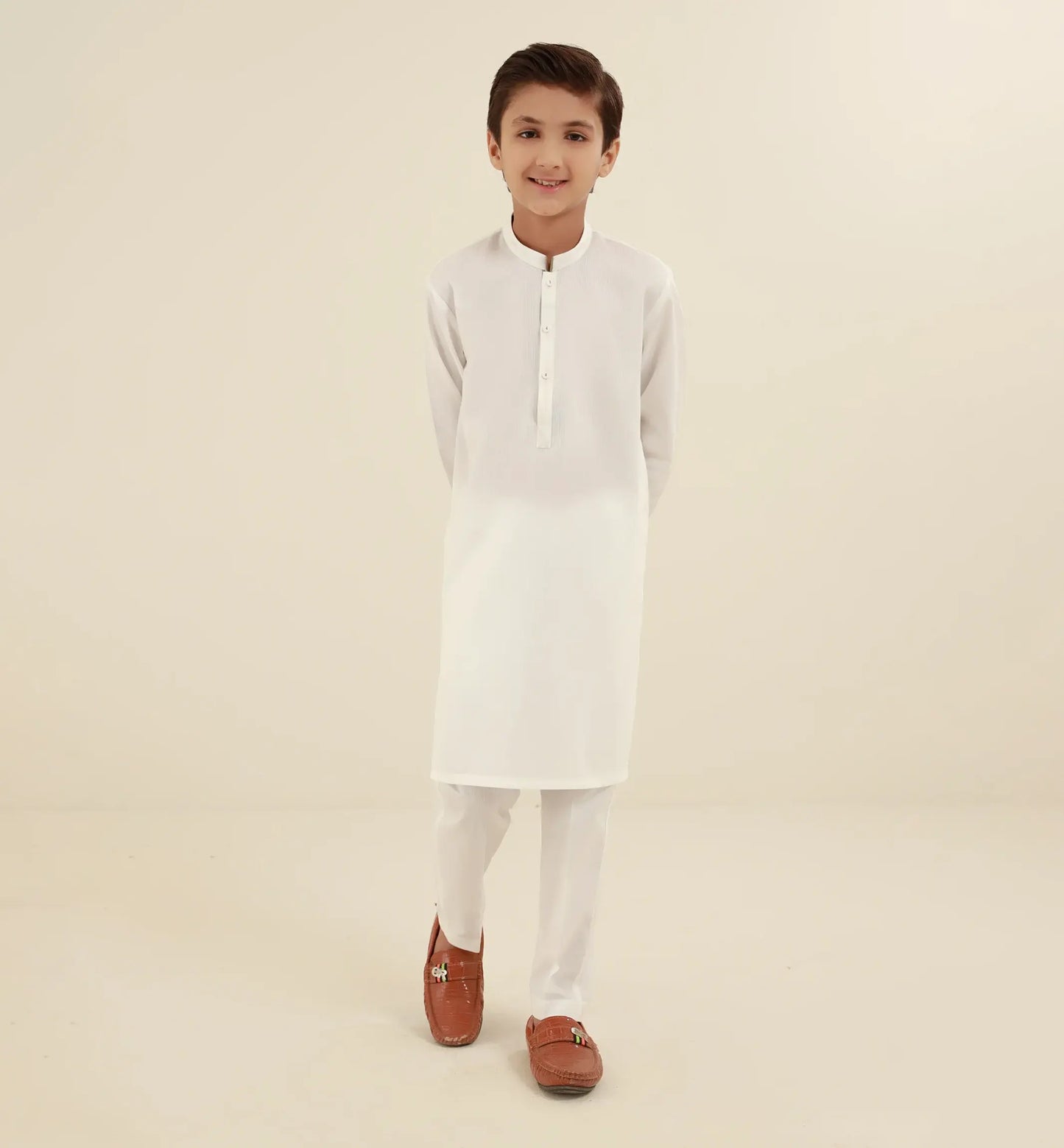 Kids White Kameez Trouser