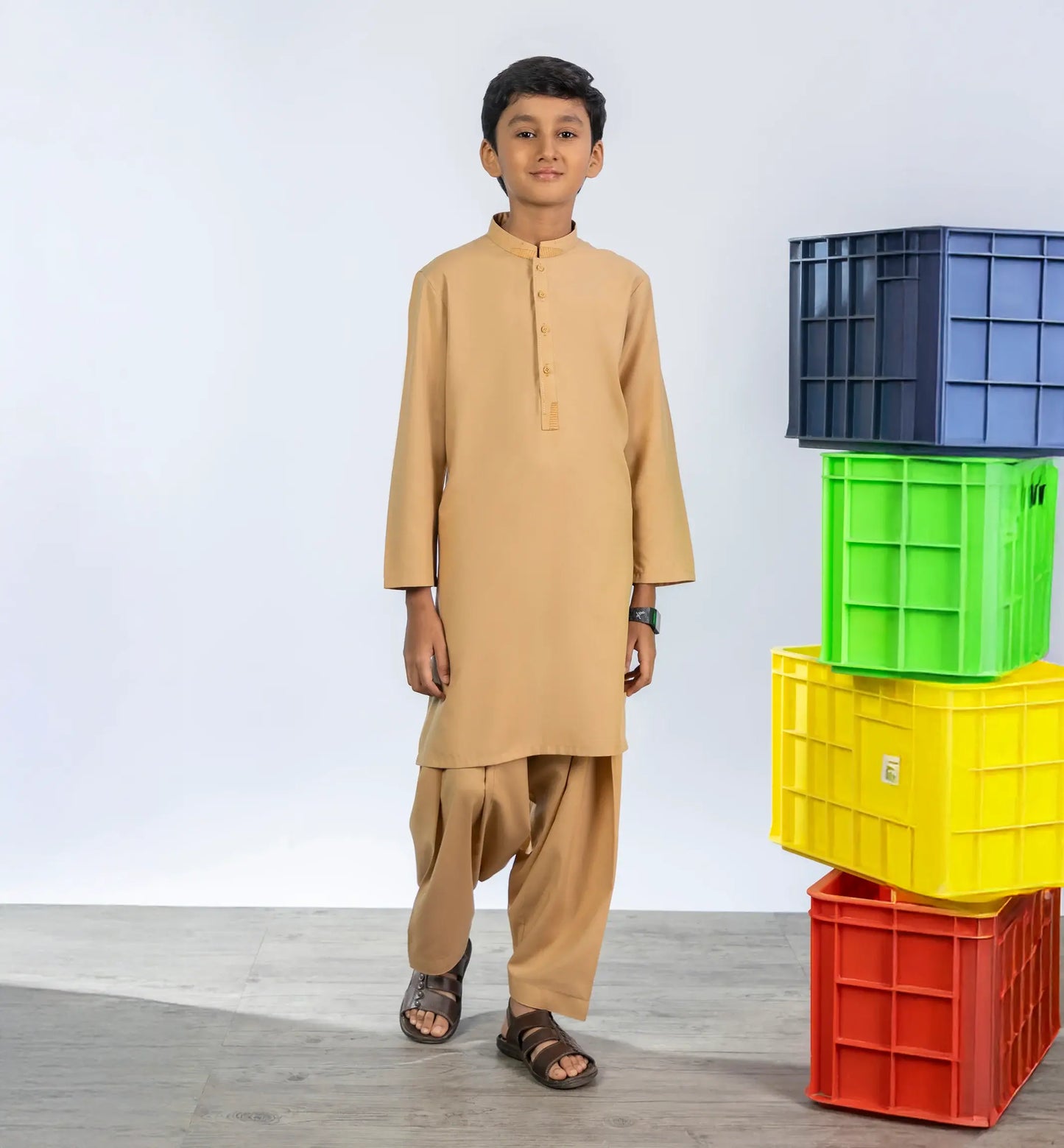 Kids Fawn Kameez Shalwar