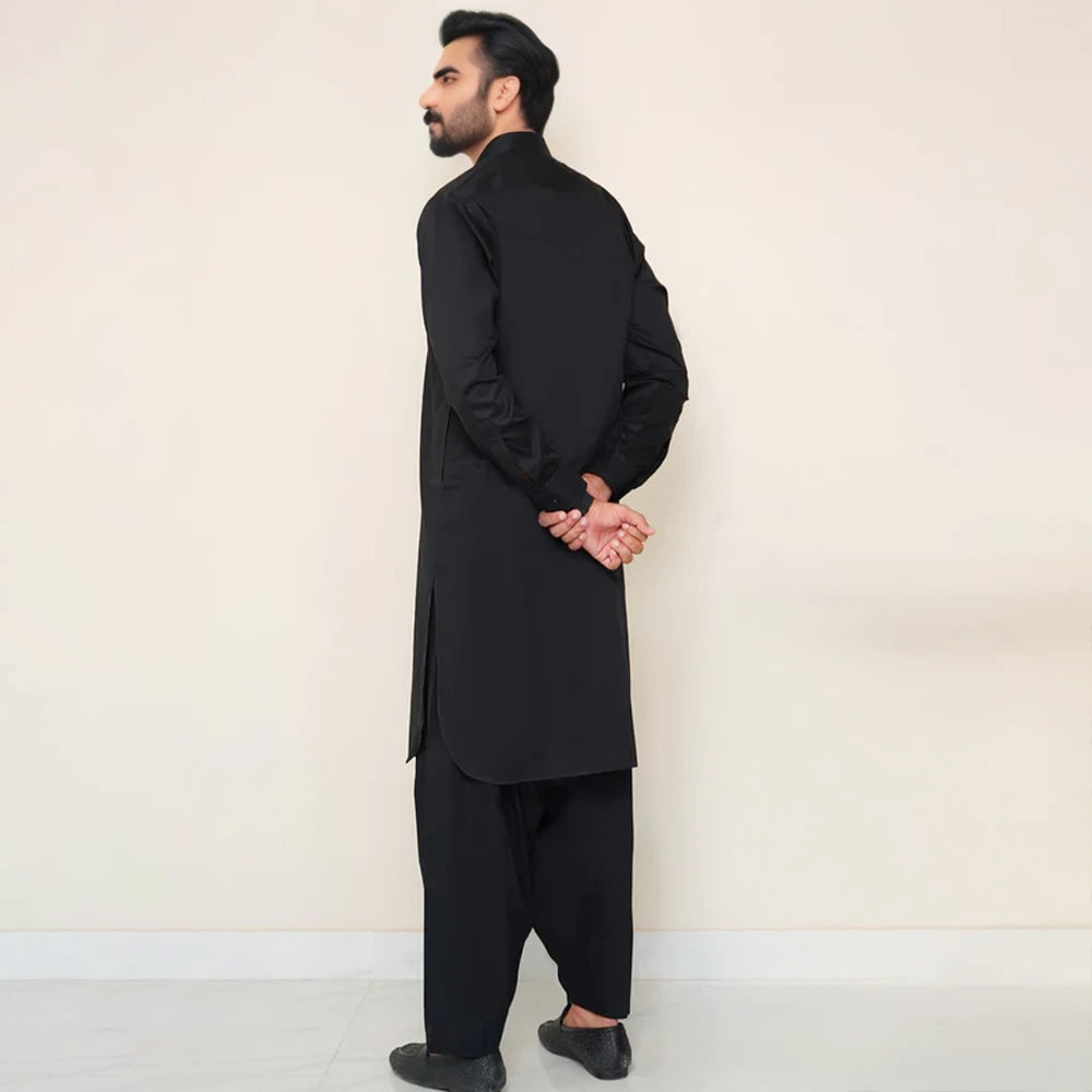 black wash n wear blended shalwar kameez | wnb