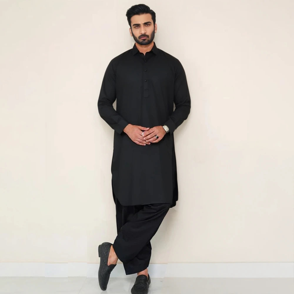 black wash n wear blended shalwar kameez | wnb