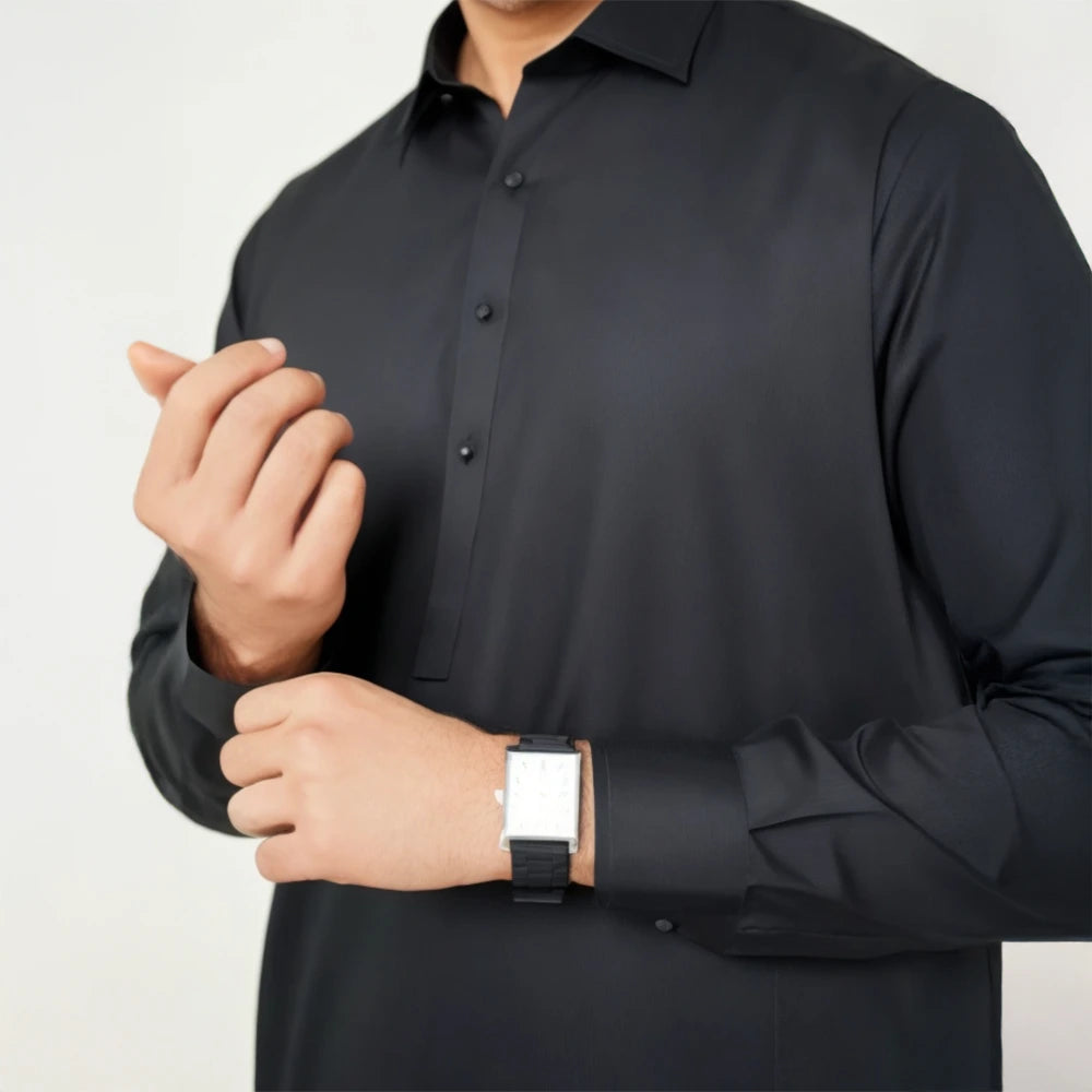 black wash n wear blended shalwar kameez | wnb