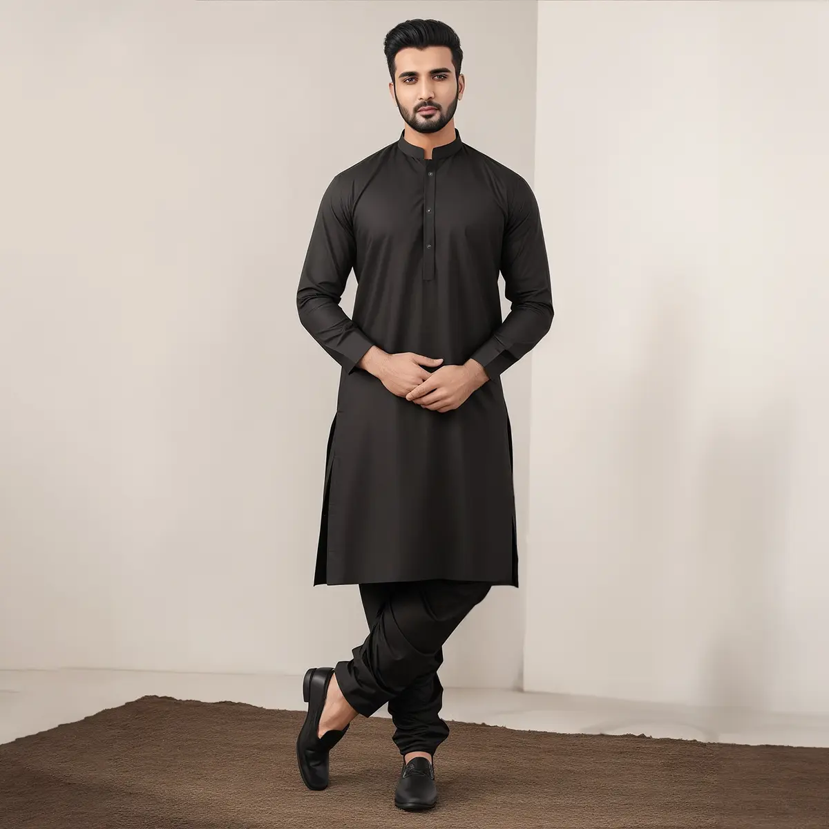 pure black cotton shalwar kameez | wnb