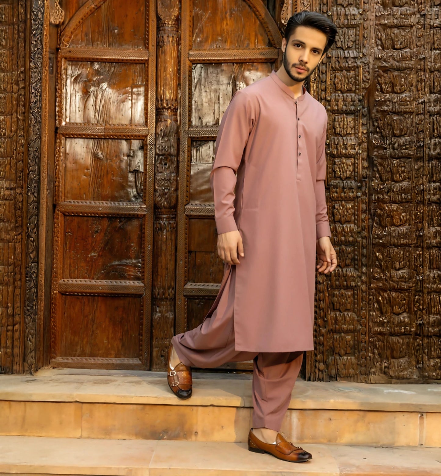 Tea Pink Men Shalwar Kameez