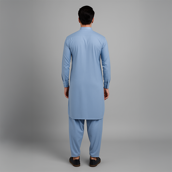 Stone Blue Men Unstitched Shalwar Kameez