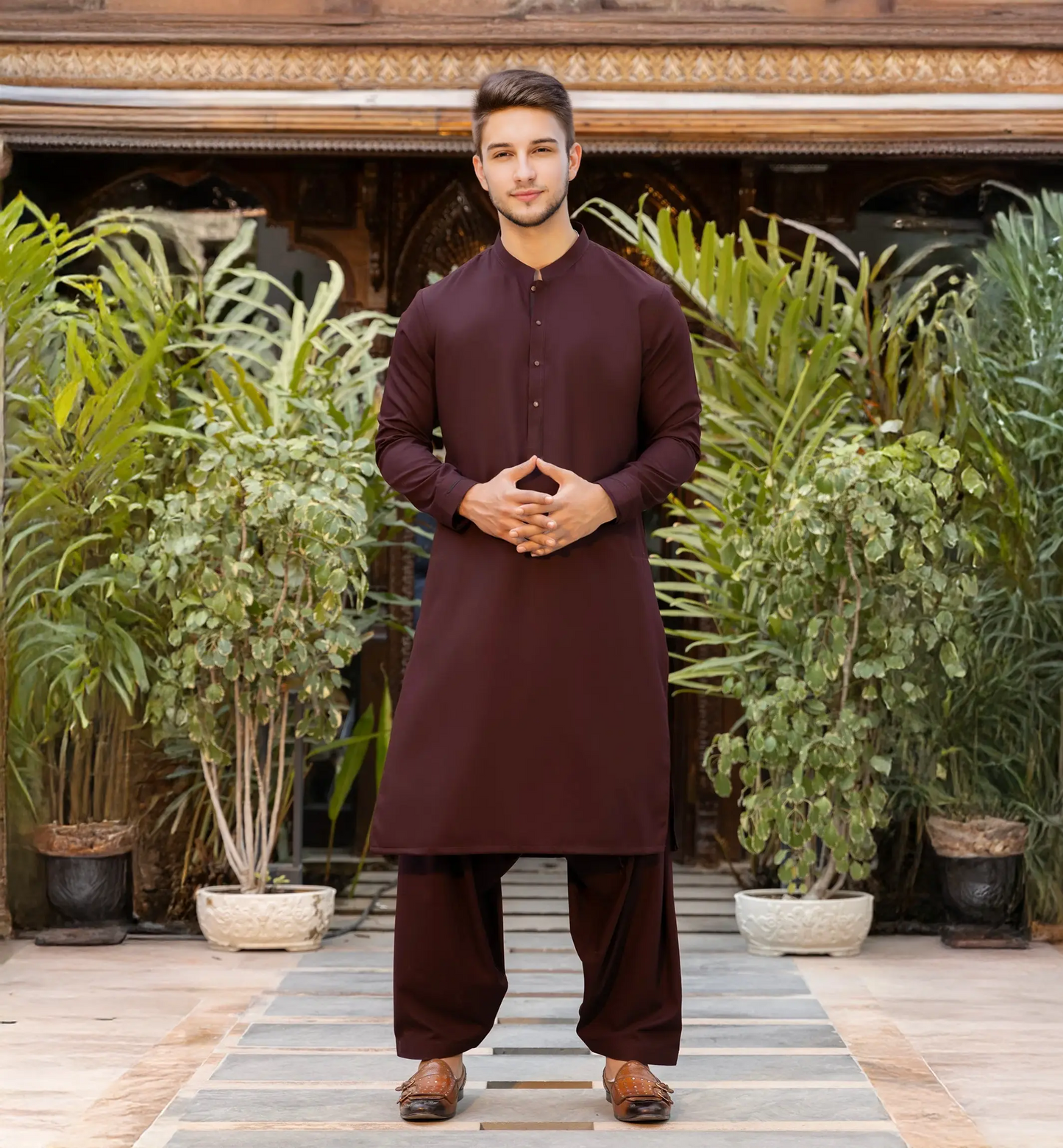 Maroon Men Shalwar Kameez