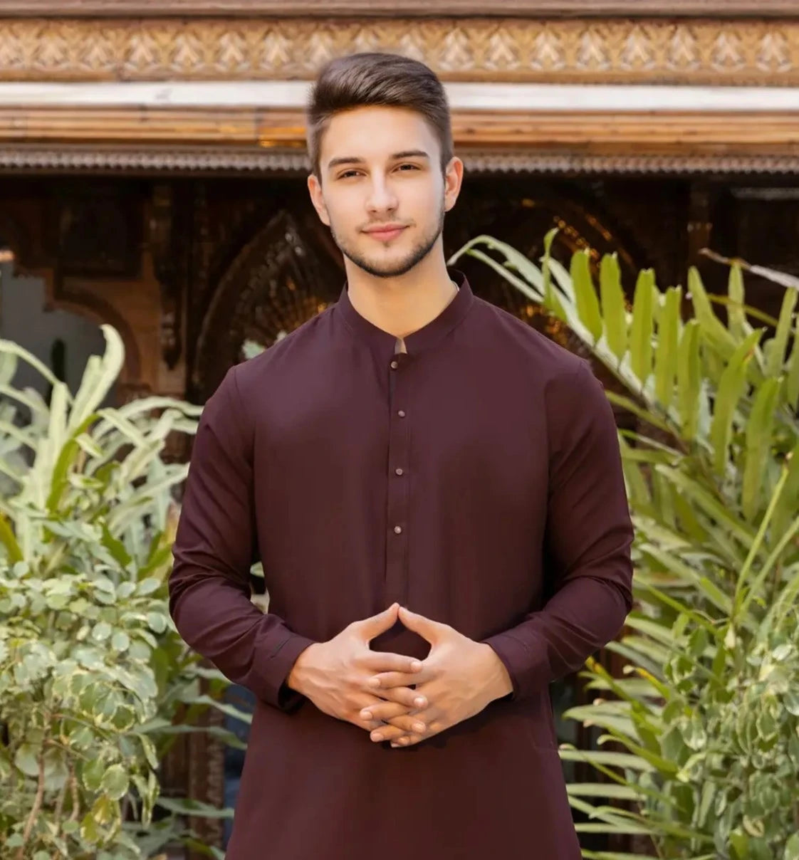 Maroon Men Shalwar Kameez